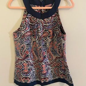 Vineyard Vines blue and pink paisley blouse